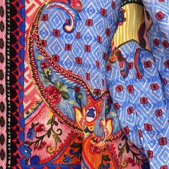 Anthropologie Nyza Beaded Multi Color Blouse By Bhanuni by Jyoti FREE SHIPPING - Picture 10 of 12